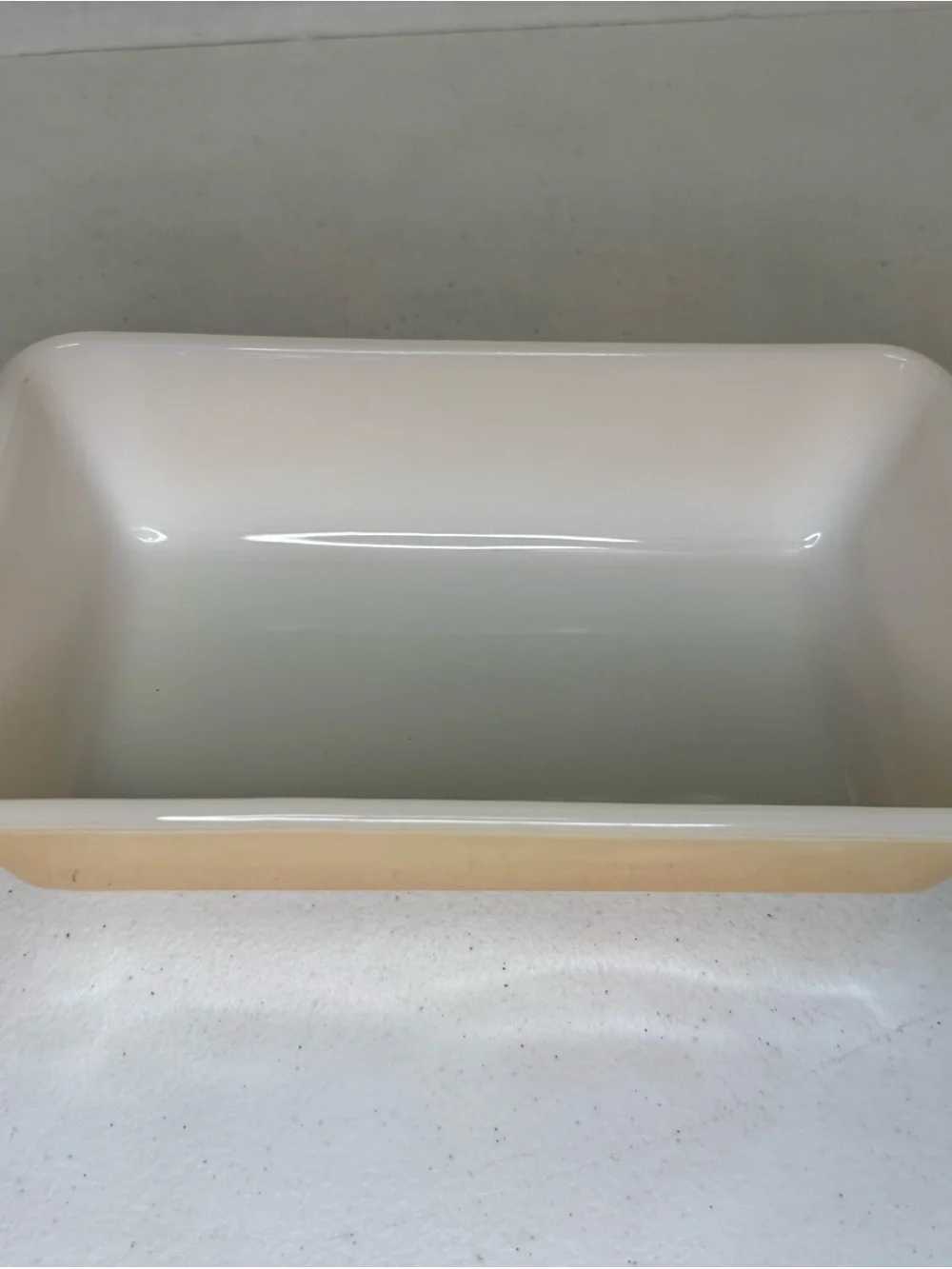 Vtg FIRE KING LOAF PAN 409 9” 1qt PEACH LUSTER ORANGE IRIDESCENT CASSEROLE BREAD